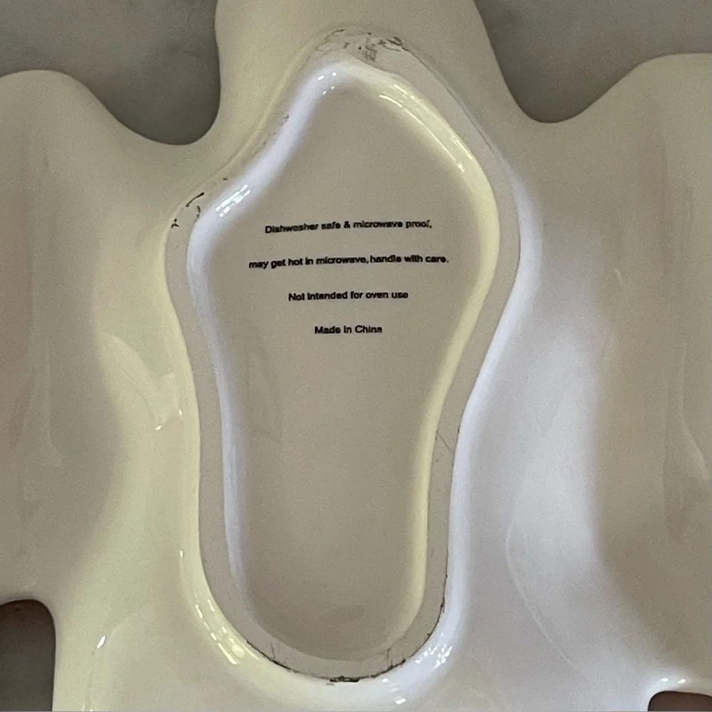 Ceramic Halloween Ghost Platter Dish Set Server